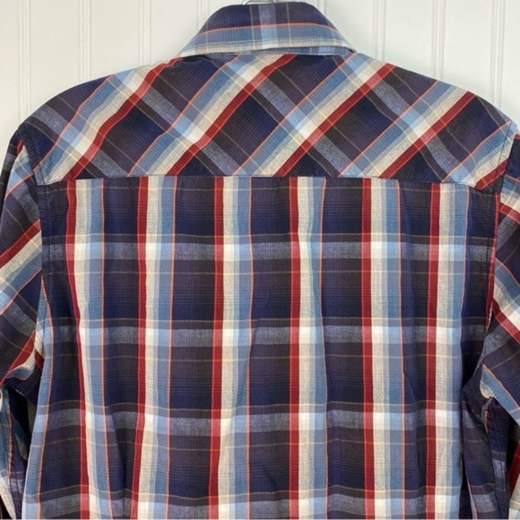 Buckle Black Button Up Shirt‎ Men Small Long sleeve Slim Fit Plaid - Picture 4 of 12